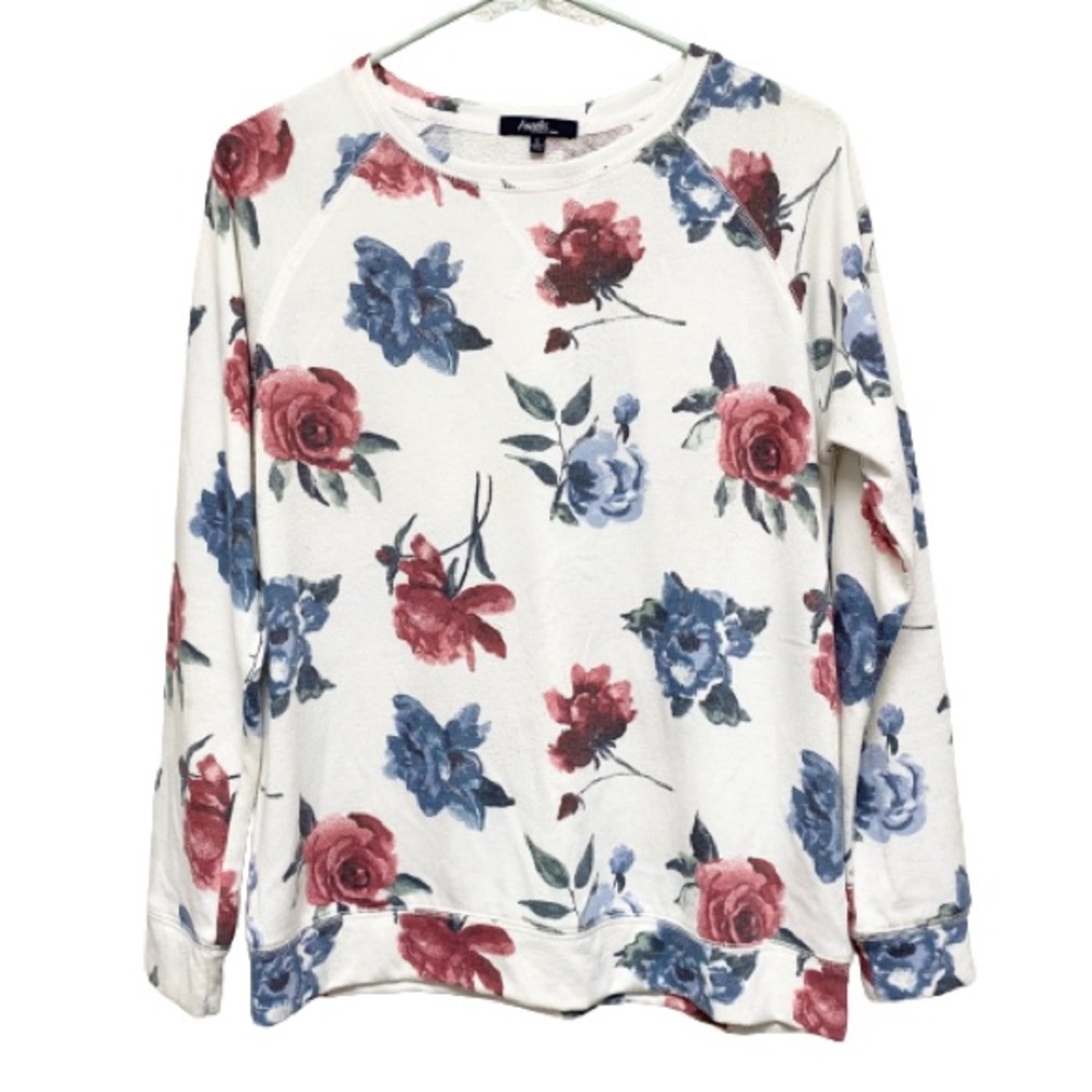 Angels Forever Young Women's Long Sleeve Floral‎ Print Sweatshirt Size S